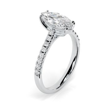 Kiera Scallop 18ct White Gold Engagement Ring Marquise