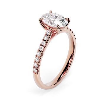 Kiera Scallop 18ct Rose Gold Engagement Ring Oval