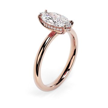 Charlotte Hidden Halo 18ct Rose Gold Engagement Ring Marquise