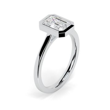 Alyssa 18ct White Gold Engagement Ring Emerald