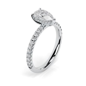 Charlotte Scallop 18ct White Gold Engagement Ring Pear