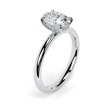 Charlotte Hidden Halo Platinum Engagement Ring Oval
