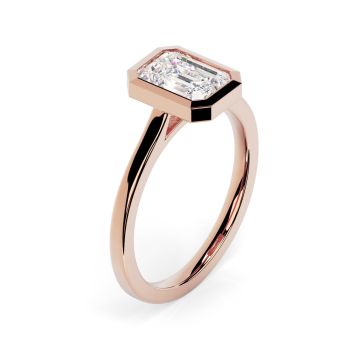 Alyssa 18ct Rose Gold Engagement Ring Emerald