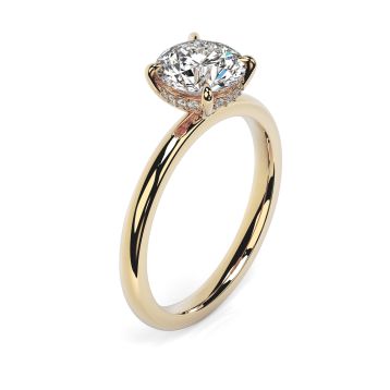 Charlotte Hidden Halo 18ct Yellow Gold Engagement Ring Round