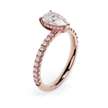 Charlotte Scallop 18ct Rose Gold Engagement Ring Pear