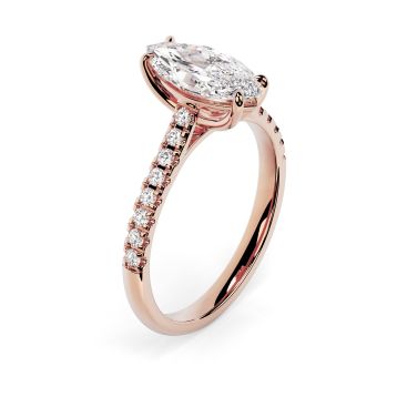 Kiera Scallop 18ct Rose Gold Engagement Ring Marquise