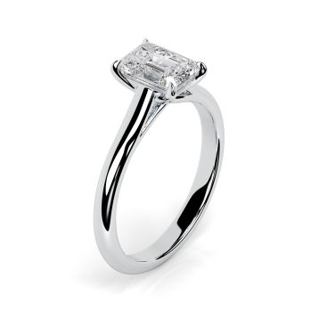 Florence Platinum Engagement Ring Emerald
