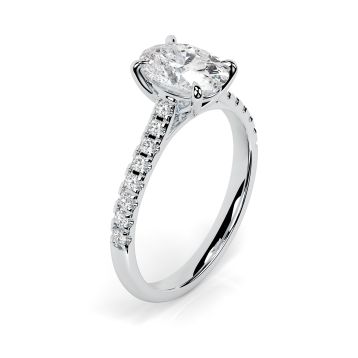 Kiera Scallop Platinum Engagement Ring Oval