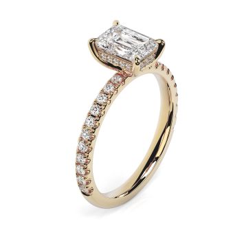 Charlotte Scallop 18ct Yellow Gold Engagement Ring Emerald