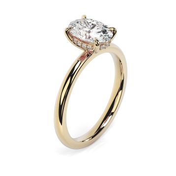 Charlotte Hidden Halo 18ct Yellow Gold Engagement Ring Oval