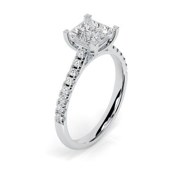Kiera Scallop Platinum Engagement Ring Princess