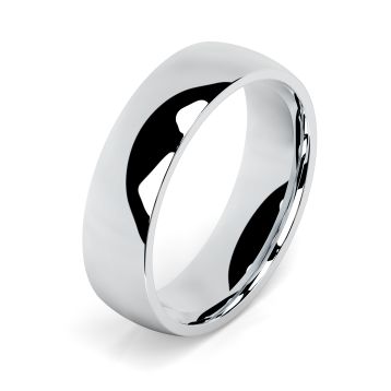 Platinum 6mm Cushion Wedding Ring