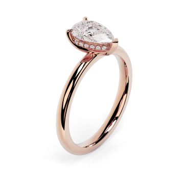 Charlotte Hidden Halo 18ct Rose Gold Engagement Ring Pear