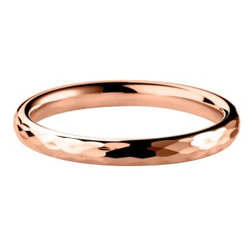 Top view of Lulu 18ct Rose Gold 2.5mm Textured Court Wedding Ring
