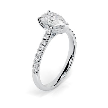 Kiera Scallop 18ct White Gold Engagement Ring Pear