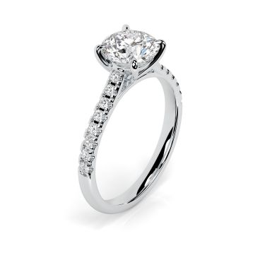 Kiera Scallop Platinum Engagement Ring Round