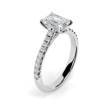 Florence Scallop Platinum Engagement Ring Emerald