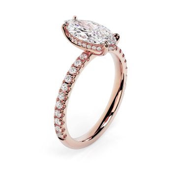 Charlotte Scallop 18ct Rose Gold Engagement Ring Marquise