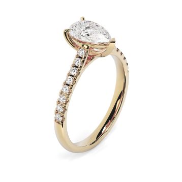 Kiera Scallop 18ct Yellow Gold Engagement Ring Pear