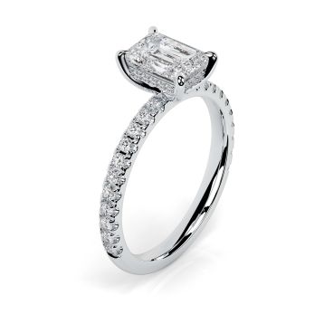 Charlotte Scallop Platinum Engagement Ring Emerald