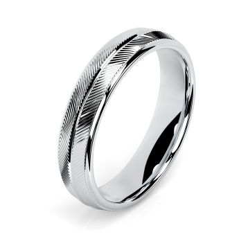 Side view of Wellesley Platinum 5mm Textured Court Wedding Ring