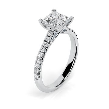 Florence Scallop 18ct White Gold Engagement Ring Princess