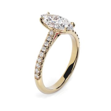 Florence Scallop 18ct Yellow Gold Engagement Ring Marquise
