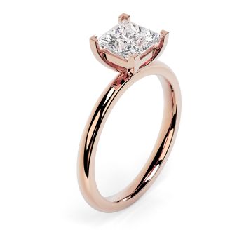 Charlotte 18ct Rose Gold Engagement Ring Princess Cut