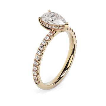 Charlotte Scallop 18ct Yellow Gold Engagement Ring Pear