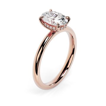 Charlotte Hidden Halo 18ct Rose Gold Engagement Ring Oval