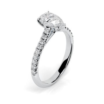 Florence Scallop Platinum Engagement Ring Pear