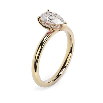 Charlotte Hidden Halo 18ct Yellow Gold Engagement Ring Pear