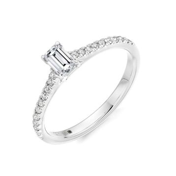 Top view of Leilani 0.30ct G/VS1 Emerald Diamond Platinum Ring
