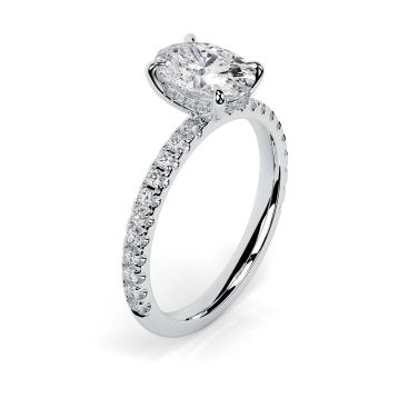 Charlotte Scallop Platinum Engagement Ring Oval