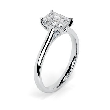Kiera 18ct White Gold Engagement Ring Emerald