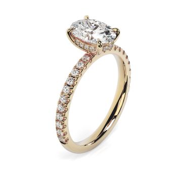 Charlotte Scallop 18ct Yellow Gold Engagement Ring Oval