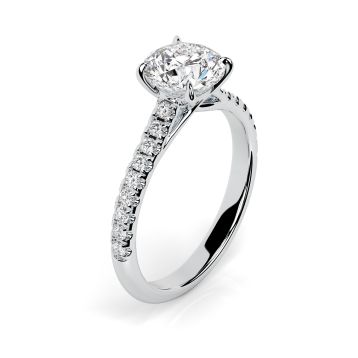 Florence Scallop Platinum Engagement Ring Round