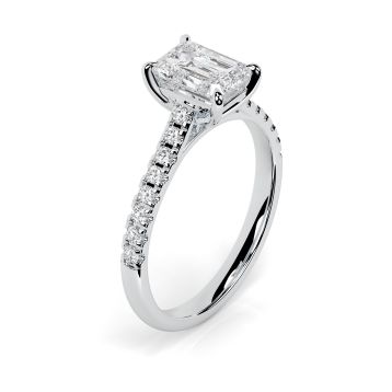 Kiera Scallop 18ct White Gold Engagement Ring Emerald