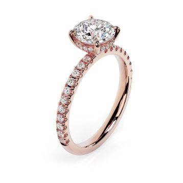 Charlotte Scallop 18ct Rose Gold Engagement Ring Round