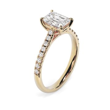 Kiera Scallop 18ct Yellow Gold Engagement Ring Emerald