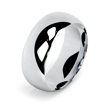 Side view of Platinum 8mm Paris Profile Wedding Ring