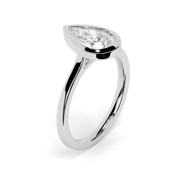Alyssa Platinum Engagement Ring Pear