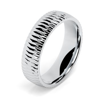 Side view of Winston Platinum 6mm Textured Court Wedding Ring