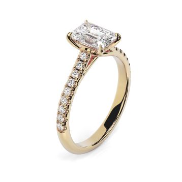 Florence Scallop 18ct Yellow Gold Engagement Ring Emerald