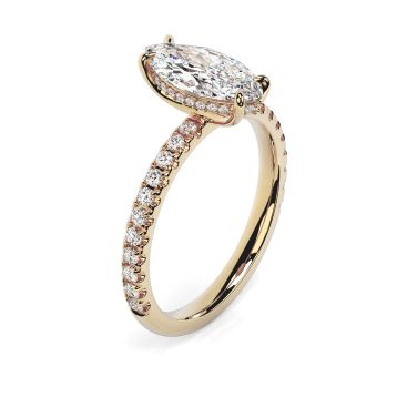Charlotte Scallop 18ct Yellow Gold Engagement Ring Marquise
