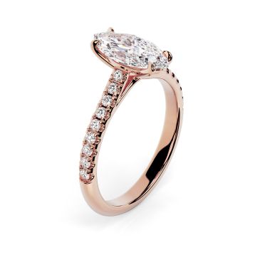 Florence Scallop 18ct Rose Gold Engagement Ring Marquise