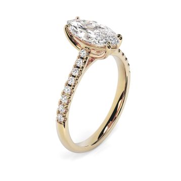 Kiera Scallop 18ct Yellow Gold Engagement Ring Marquise