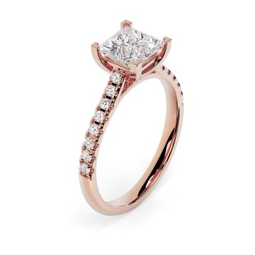 Kiera Scallop 18ct Rose Gold Engagement Ring Princess