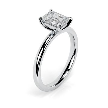 Charlotte Platinum Engagement Ring Emerald