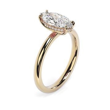 Charlotte Hidden Halo 18ct Yellow Gold Engagement Ring Marquise